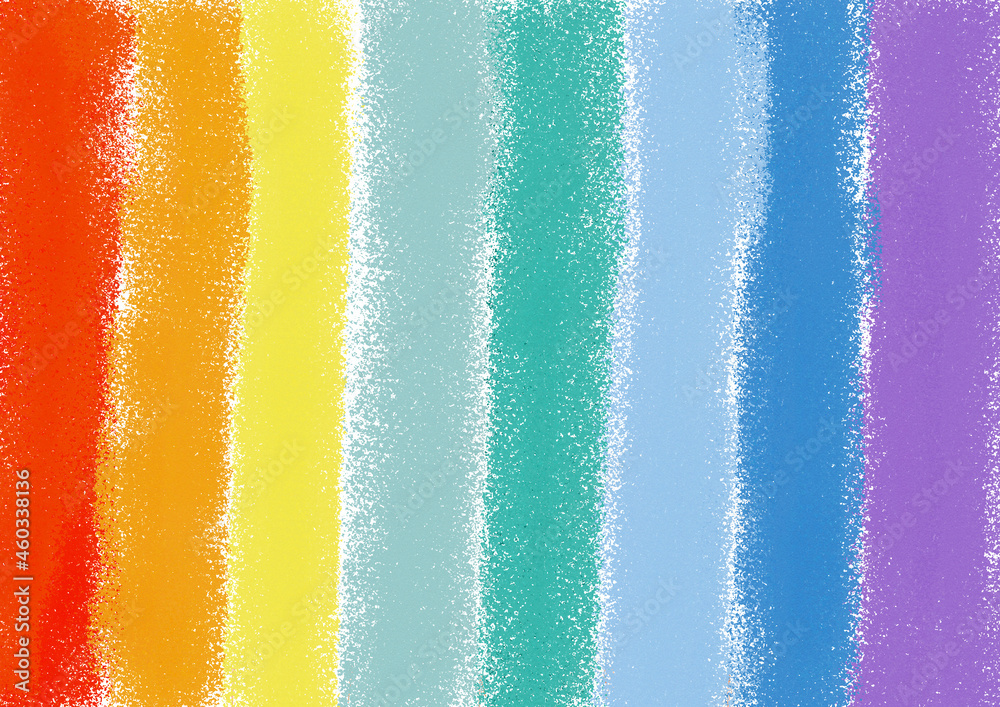 Kid's rainbow crayon drawing. Colorful rainbow crayon child draw ...