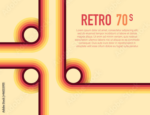 70s, 1970 abstract vector stock retro lines background. Vector illustration