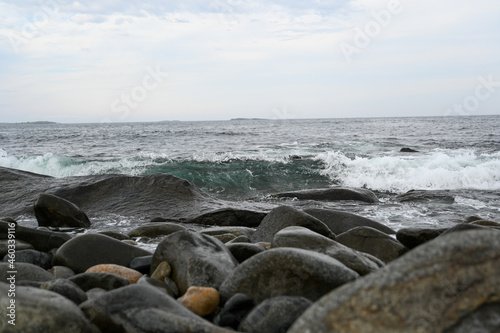 waves breaking on rocks