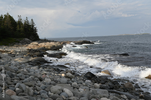 waves on a rocky beach