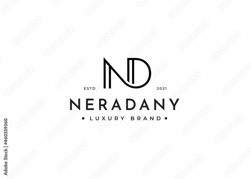 Minimalist Letter N D logo design for personal brand or company Minimalist Letter N D logo design for personal brand or company