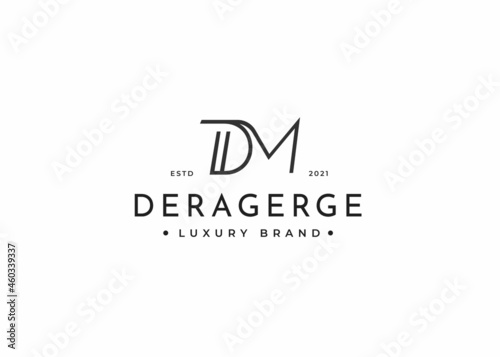 Free Download Minimalist Letter D M logo design for personal brand or company - GFXLoad