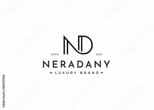 Free Download Minimalist Letter N D logo design for personal brand or company - GFXLoad