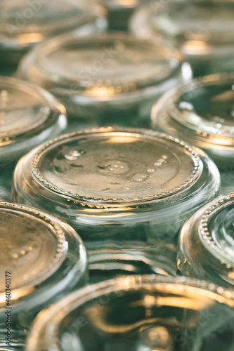 Empty Jars Lined up Ready for Use