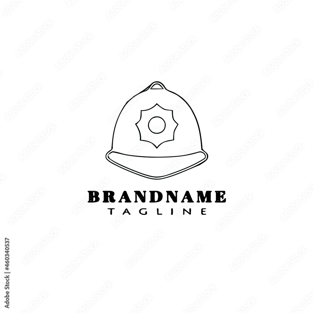 london police helmet cartoon logo icon design template black illustration london police helmet cartoon logo icon design template black illustration
