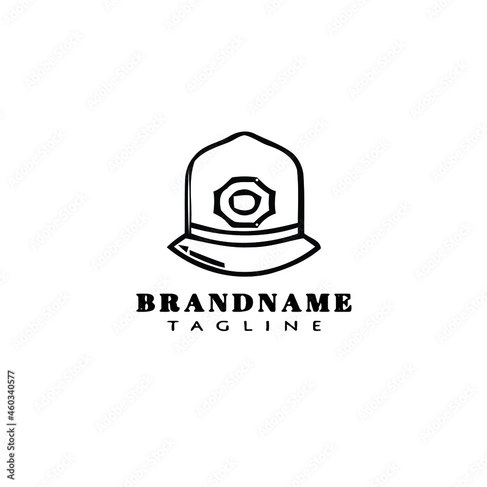 london police helmet cartoon logo icon design black vector illustration