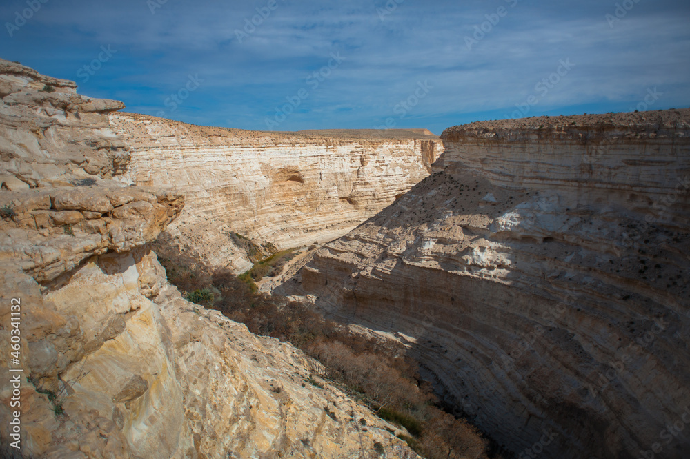 A Gorge in the Desert of Israel in a Time of Drought