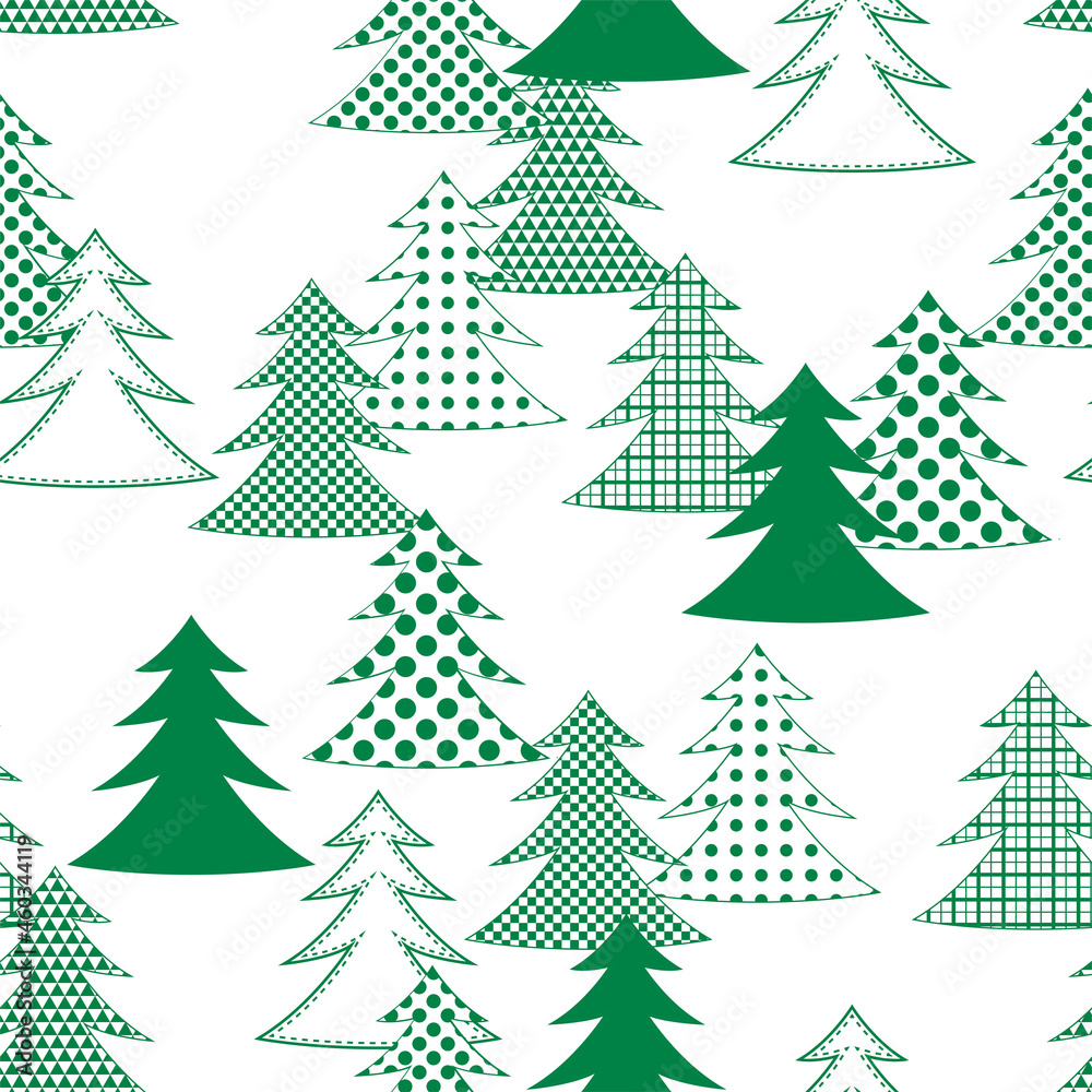 Obraz premium Seamless background with Christmas trees. Merry Christmas! Happy New year!