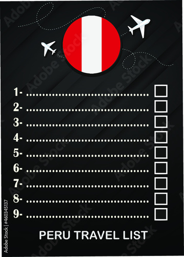 Peru travel list brochure 