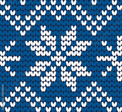 Seamless winter knitted pattern in blue colours.
