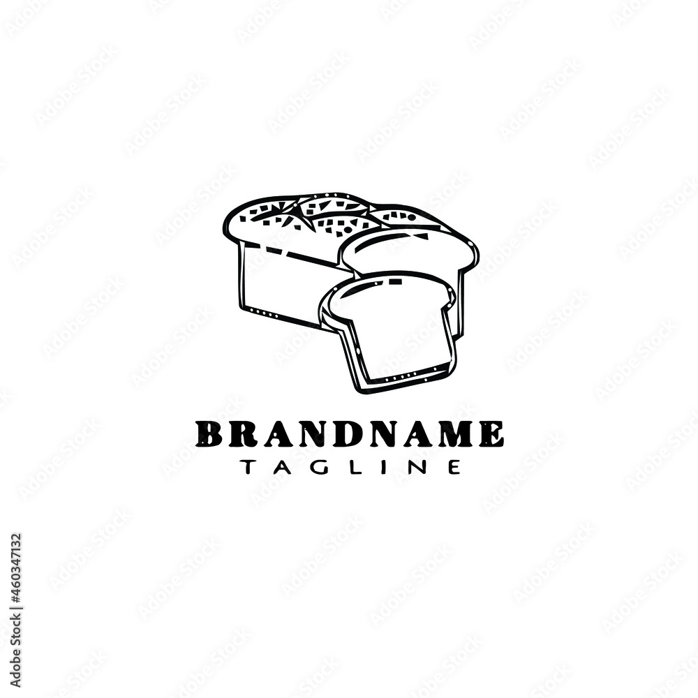 delicious bread cartoon logo icon design template black isolated vector illustration delicious bread cartoon logo icon design template black isolated vector illustration