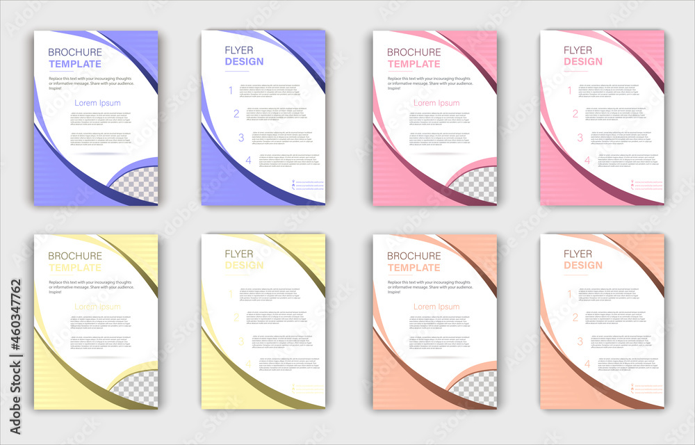 Set of Brochure templates. Design of a cover background with copy space for inspirational and encouraging thoughts
