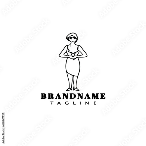 bridesmaid logo cartoon icon design template simple isolated vector illustration