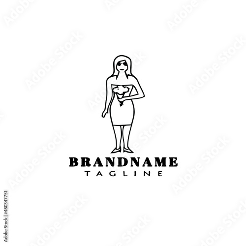 bridesmaid logo icon design template black isolated vector illustration