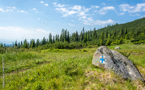 Wallpaper Mural Hiking trails signs in the Carpathian mountains. Calimani Romania. Torontodigital.ca