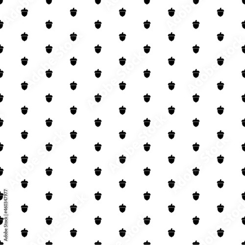 Square seamless background pattern from black acorn symbols. The pattern is evenly filled. Vector illustration on white background