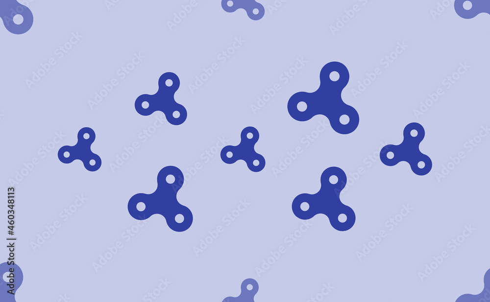 Seamless pattern of large isolated blue spinner symbols. The pattern is divided by a line of elements of lighter tones. Vector illustration on light blue background Seamless pattern of large isolated blue spinner symbols. The pattern is divided by a line of elements of lighter tones. Vector illustration on light blue background