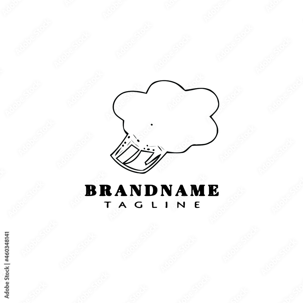 broccoli logo cartoon icon design template black simple vector illustration