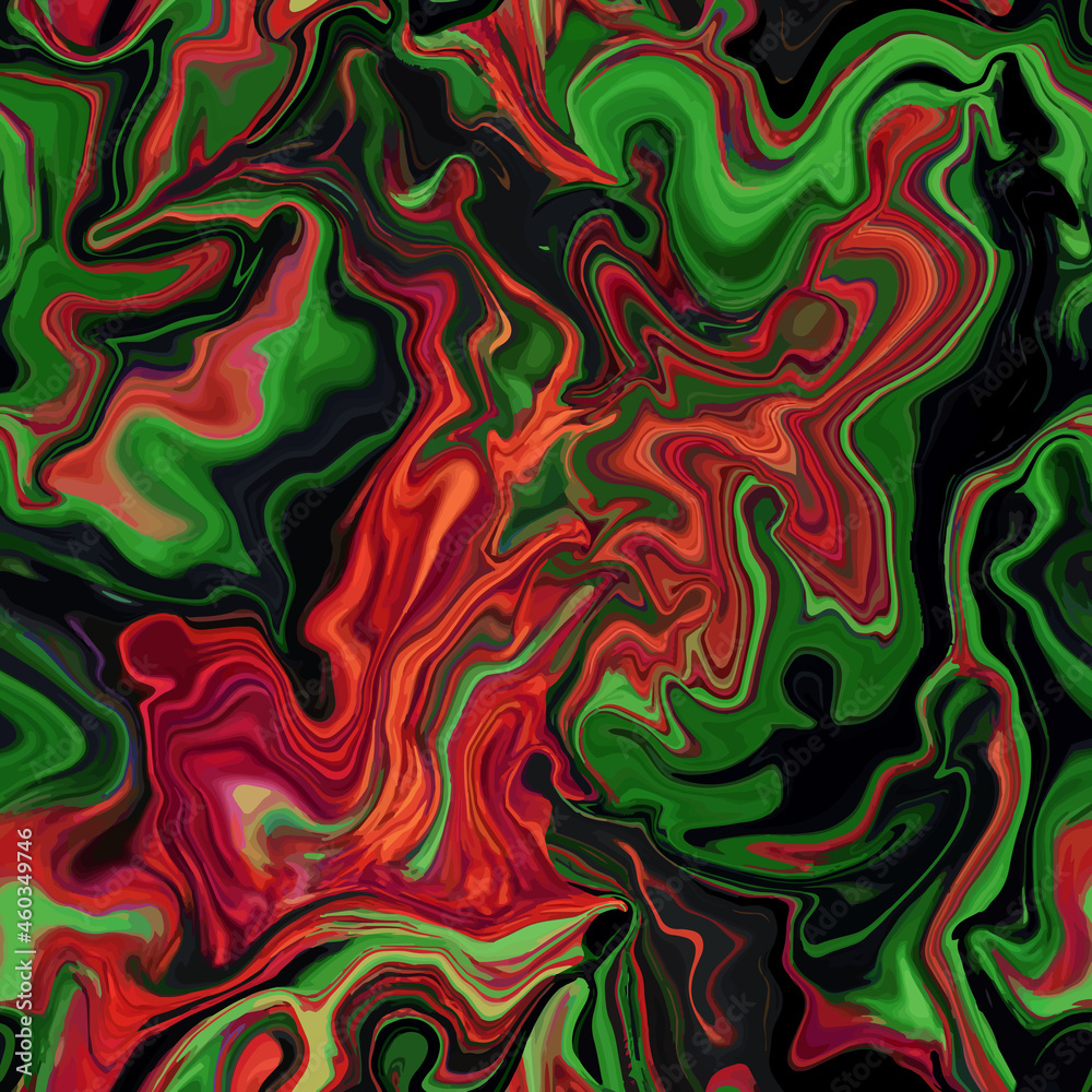Marble texture seamless pattern. Red, green, black smoke abstract background. Seamless liquid fluid. Ebru style effect. Aqua ink print .Vector Marble texture seamless pattern. Red, green, black smoke abstract background. Seamless liquid fluid. Ebru style effect. Aqua ink print .Vector
