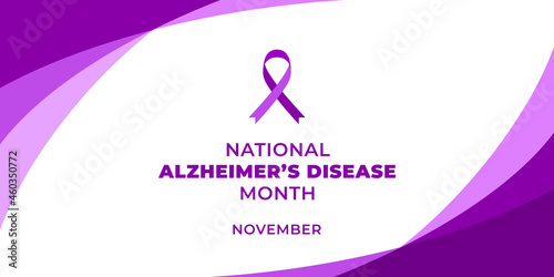 National alzheimers disease month. Vector web banner, background, poster, card for social media, networks. Text National alzheimers disease month, november.
