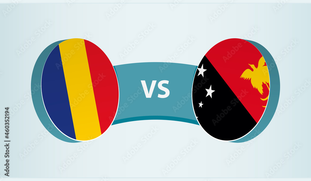 Romania vs Papua New Guinea, team sports competition concept. Romania vs Papua New Guinea, team sports competition concept.