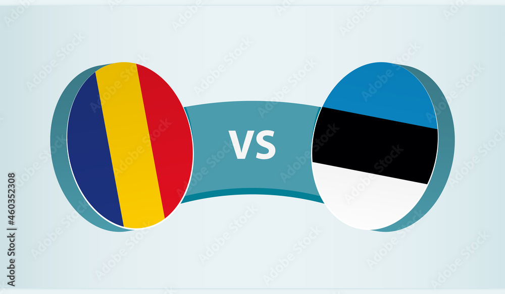 Romania vs Estonia, team sports competition concept. Romania vs Estonia, team sports competition concept.