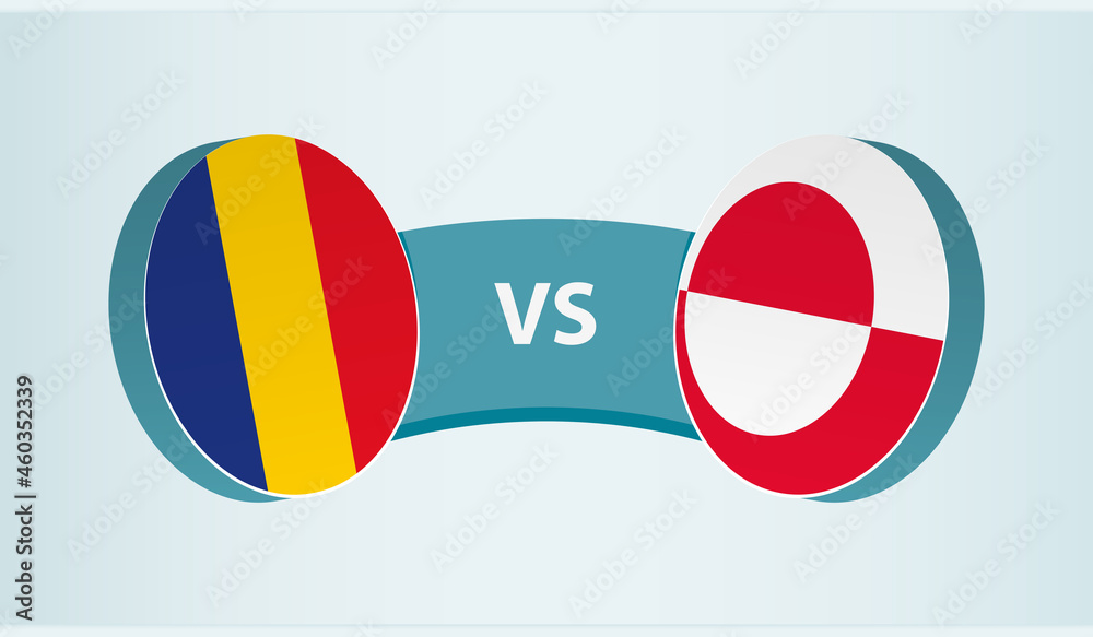 Romania vs Greenland, team sports competition concept. Romania vs Greenland, team sports competition concept.