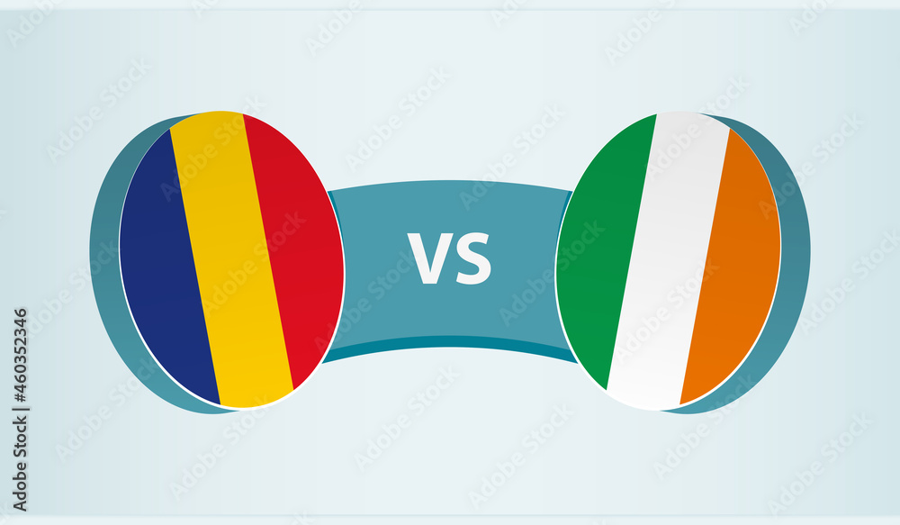 Romania vs Ireland, team sports competition concept. Romania vs Ireland, team sports competition concept.