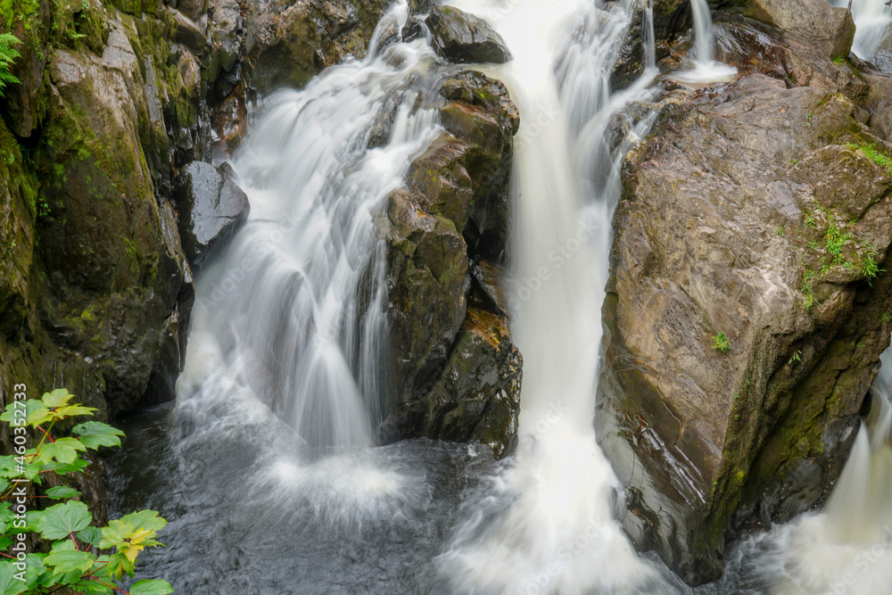 Water flowing over rocks in Scotland