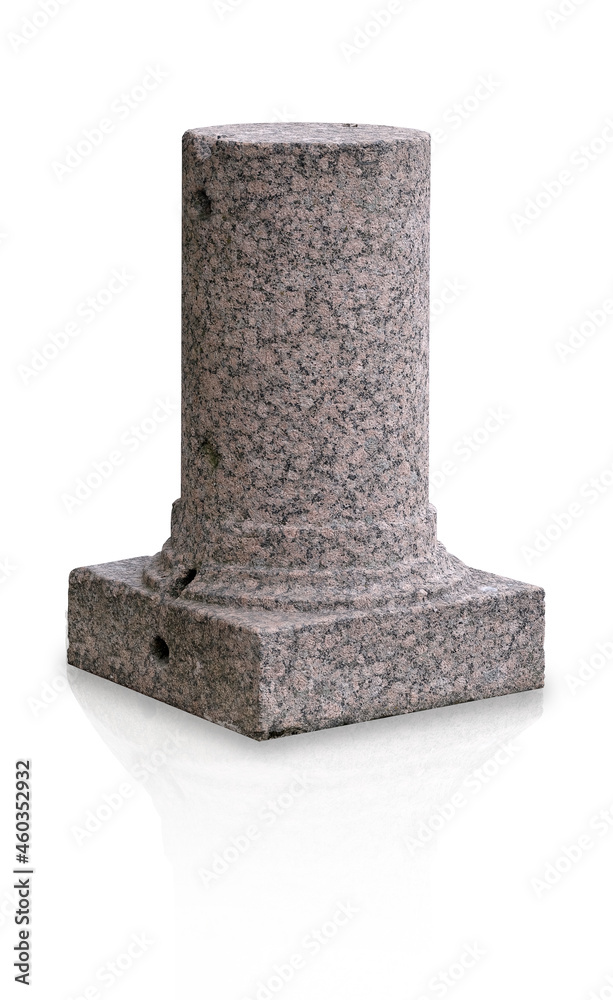 Granite pedestal isolated on a white background. Design element with clipping path Granite pedestal isolated on a white background. Design element with clipping path