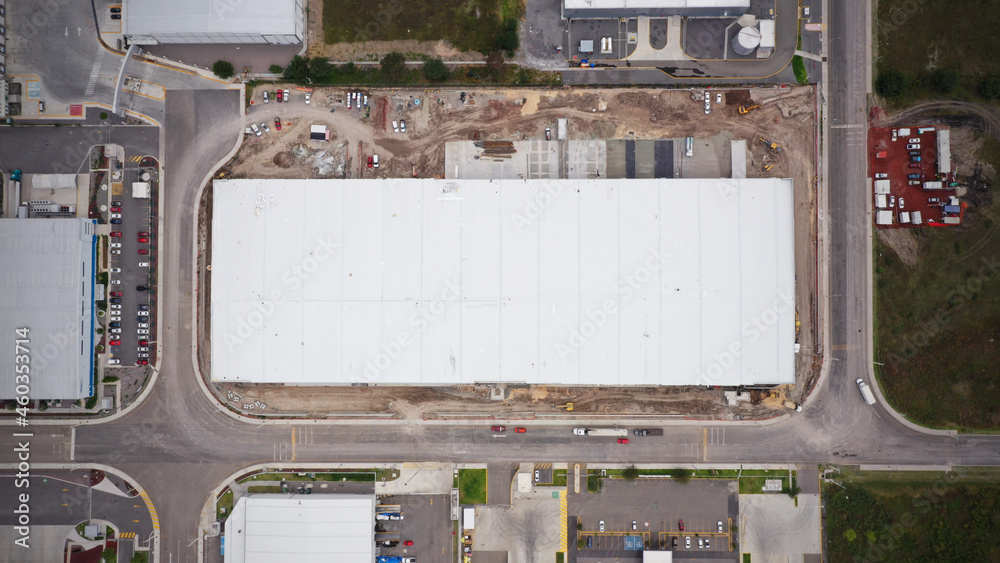 Aerial view of sandpit and factory plant producing sand materials for construction industry. Mexican Project Aerial view of sandpit and factory plant producing sand materials for construction industry. Mexican Project