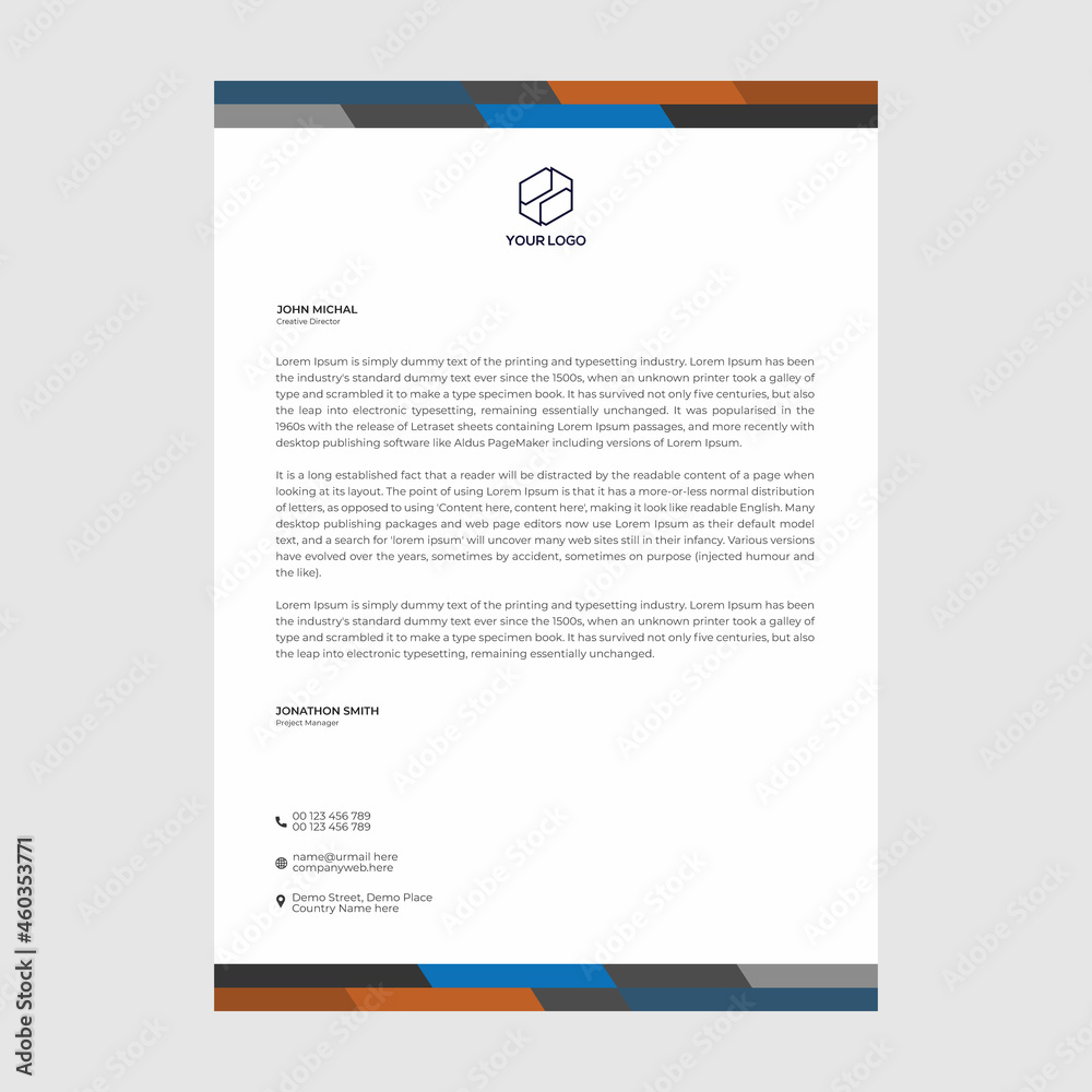 Corporate Business Letterhead Print Design vector Template Corporate Business Letterhead Print Design vector Template