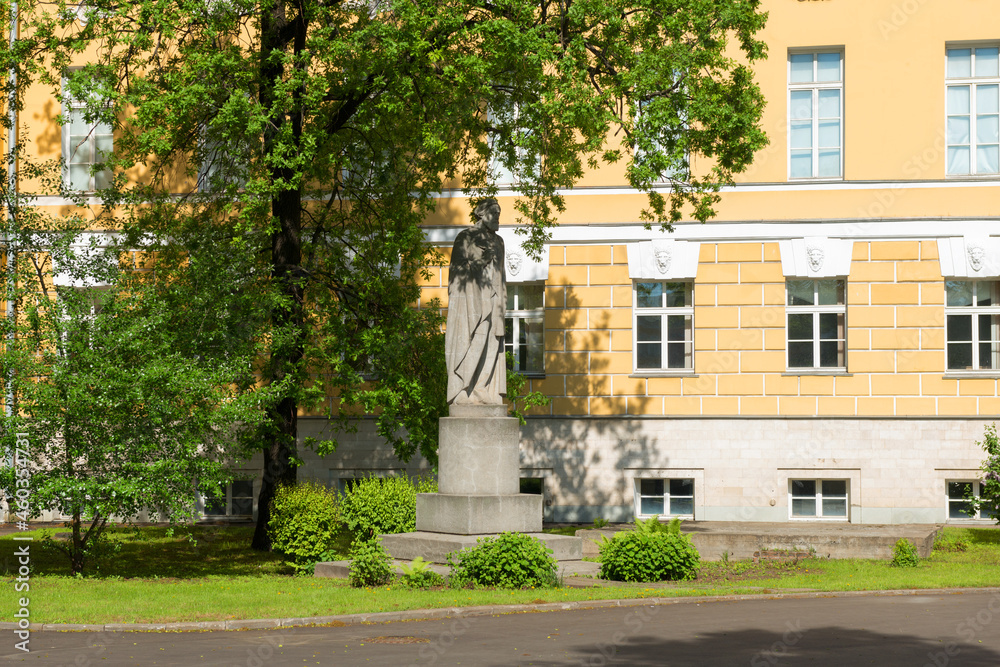 Moscow, Monument to N.P. Ogarev near the building of the Institute of Asian and African studies (IAAS) of Moscow state University (MSU) on Mokhovaya street