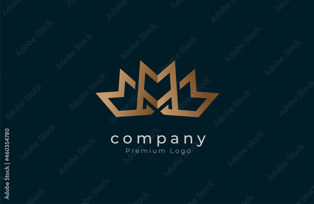Triple M Logo, three letter m form a crown , flat design logo template, vector illustration