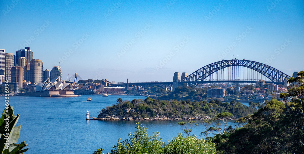 Naklejka premium city harbour bridge