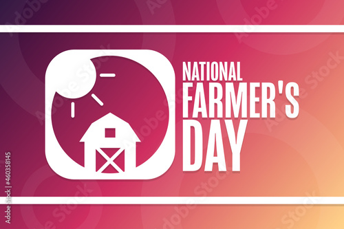 National Farmer's Day. Holiday concept. Template for background, banner, card, poster with text inscription. Vector EPS10 illustration.