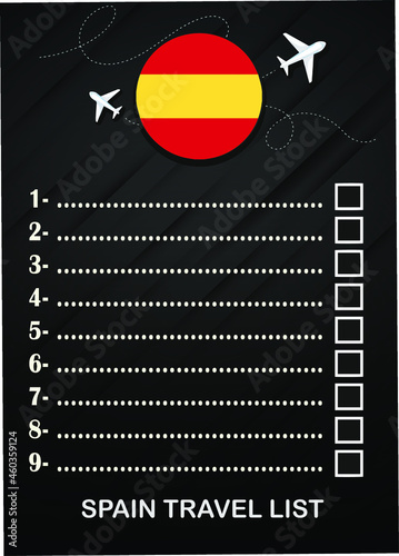 Spain travel list brochure 