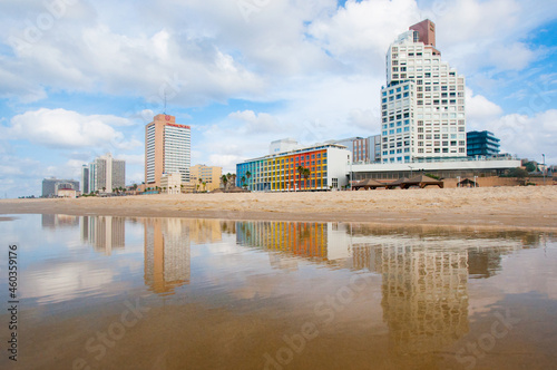 Beach Reflection At Tel Aviv