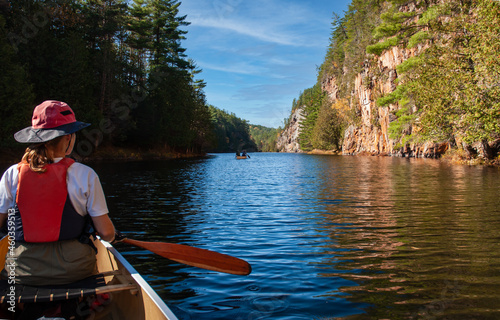 Tableau sur toile A canoe trip down the Barron River, through the Gorge  in Algonquin Park