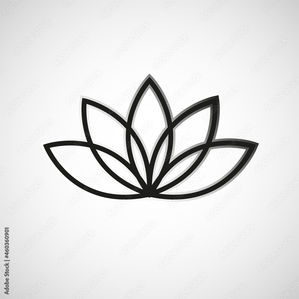 Lotus icon logo isolated on white background. Vector illustration. Eps 10