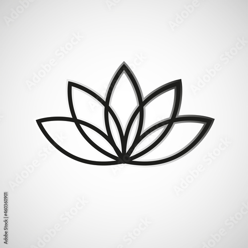 Lotus icon logo isolated on white background. Vector illustration. Eps 10