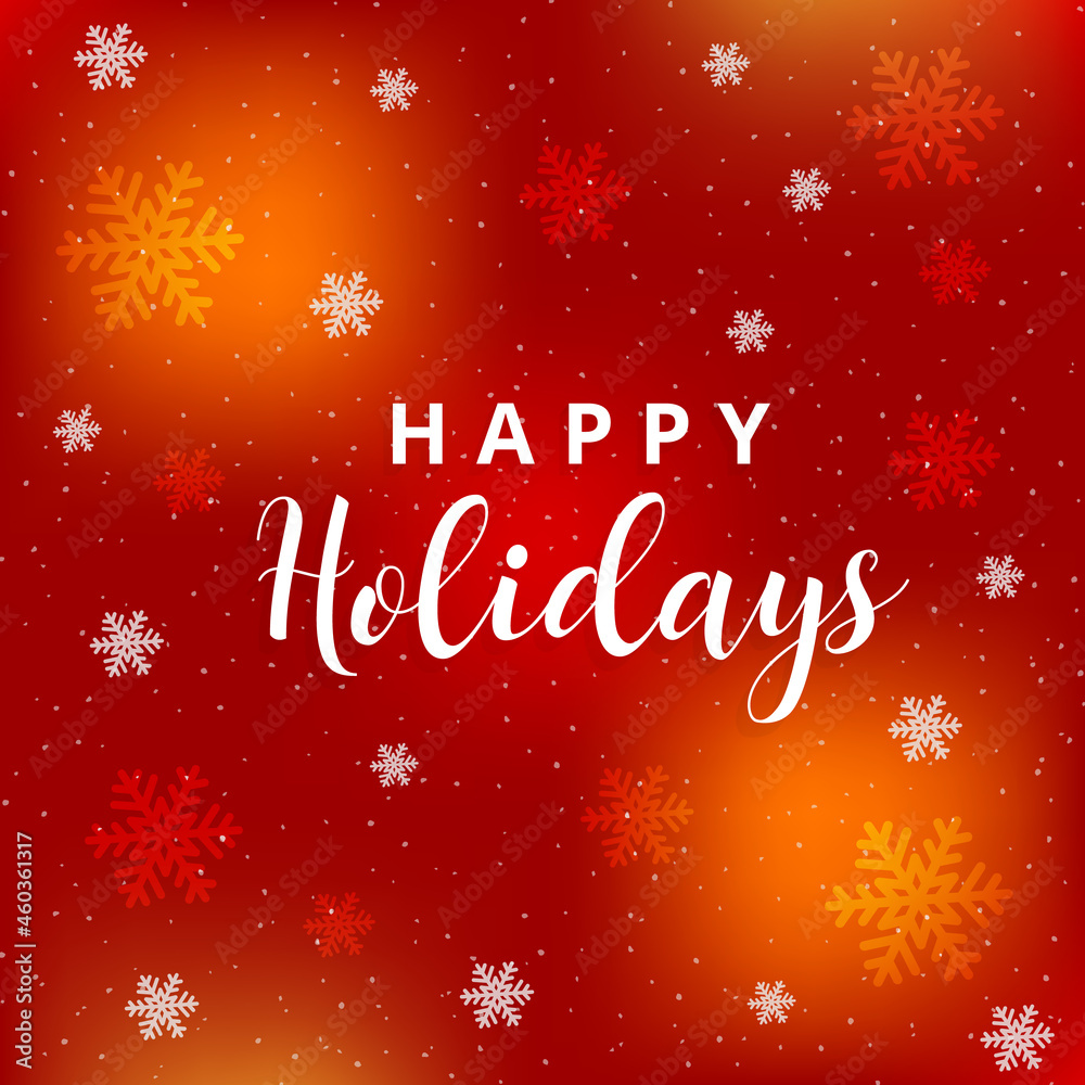 Happy holidays card vector on christmas background.