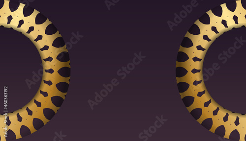 The Greeting Leaflet in burgundy color with a luxurious gold pattern is prepared for printing.
