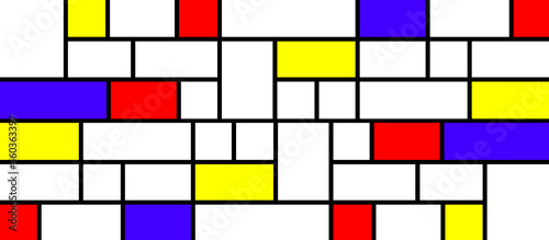 Colorful rectangles in Mondrian style