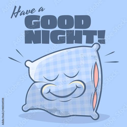 funny retro cartoon pillow wishes a good night