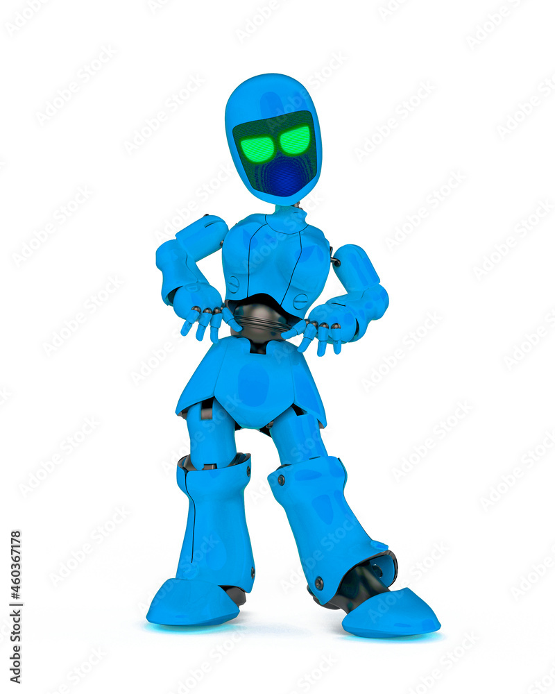 robot girl is waiting in white background robot girl is waiting in white background