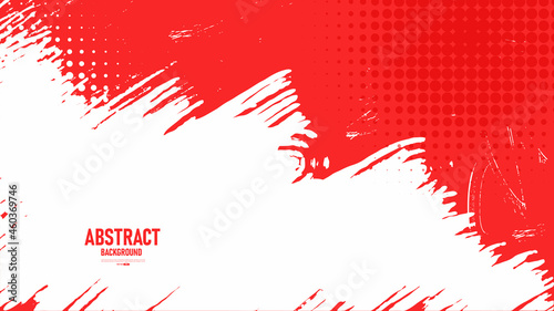 Abstract watercolor red background with halftone effects. vector illustraction.
