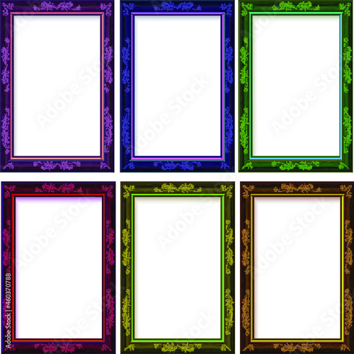 group of the antique vintage vertical photo frames, Antique borders,