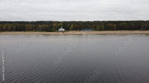 Aerial view of forest beach