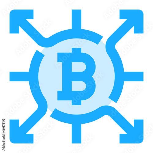 bitcoin flow icon illustration